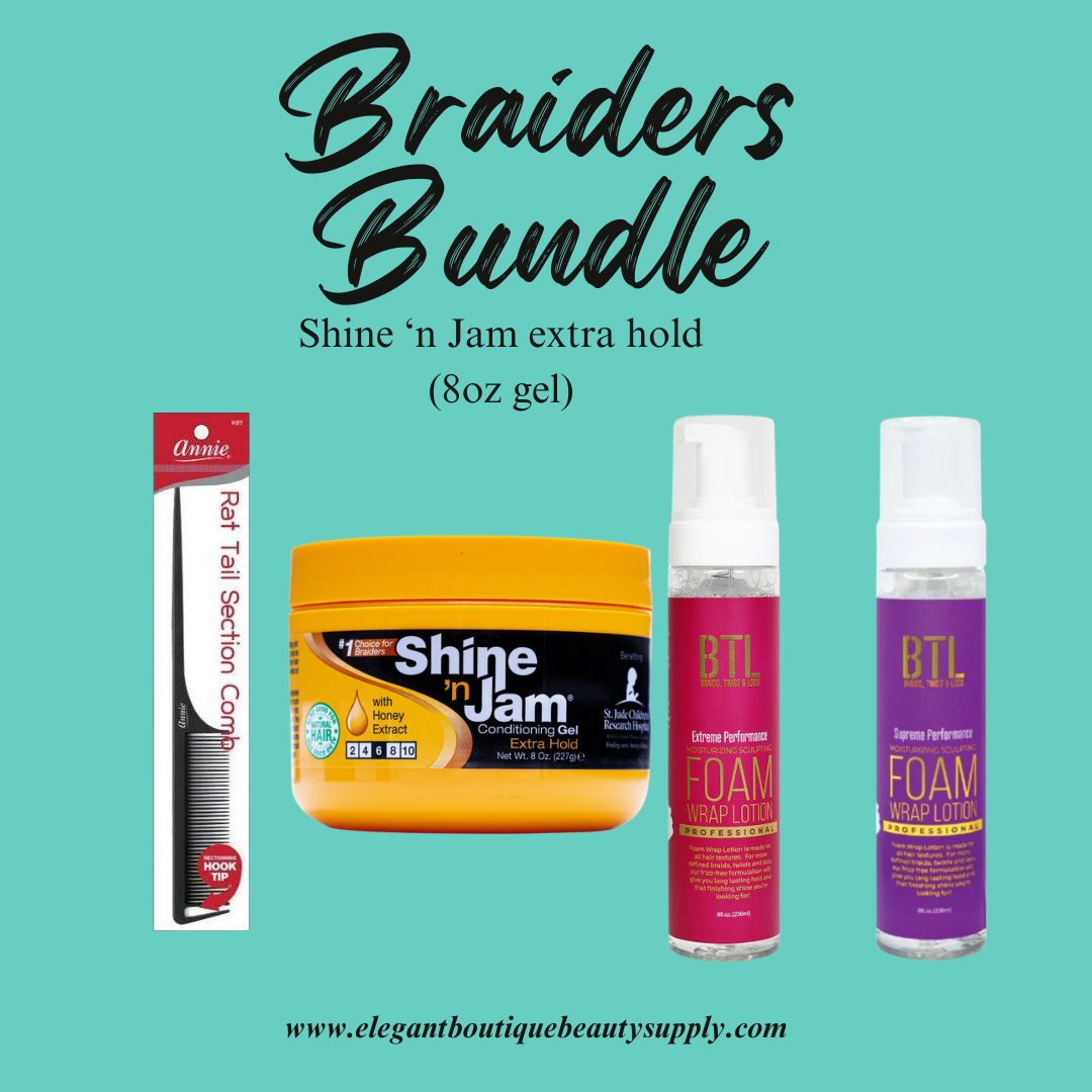Shine 'N Jam Extra Hold Braiders Bundle (8oz)