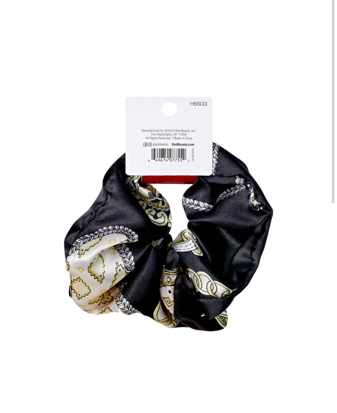 Red Jumbo Satin Scrunchie