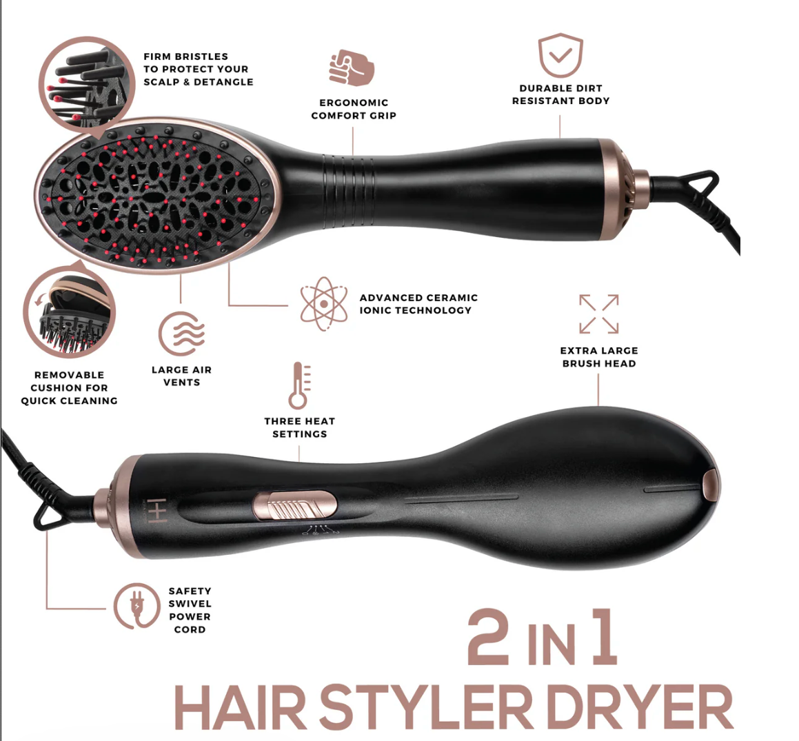 Hot & Hotter 2n1 Ceramic Hair Styler Dryer
