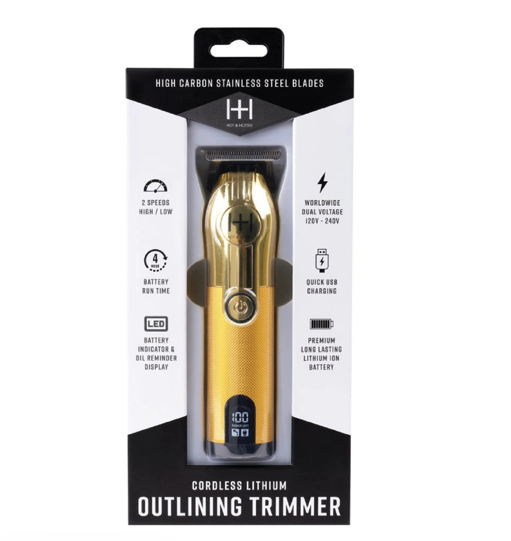 Hot & Hotter Cordless Lithium Outlining Trimmer (Gold)
