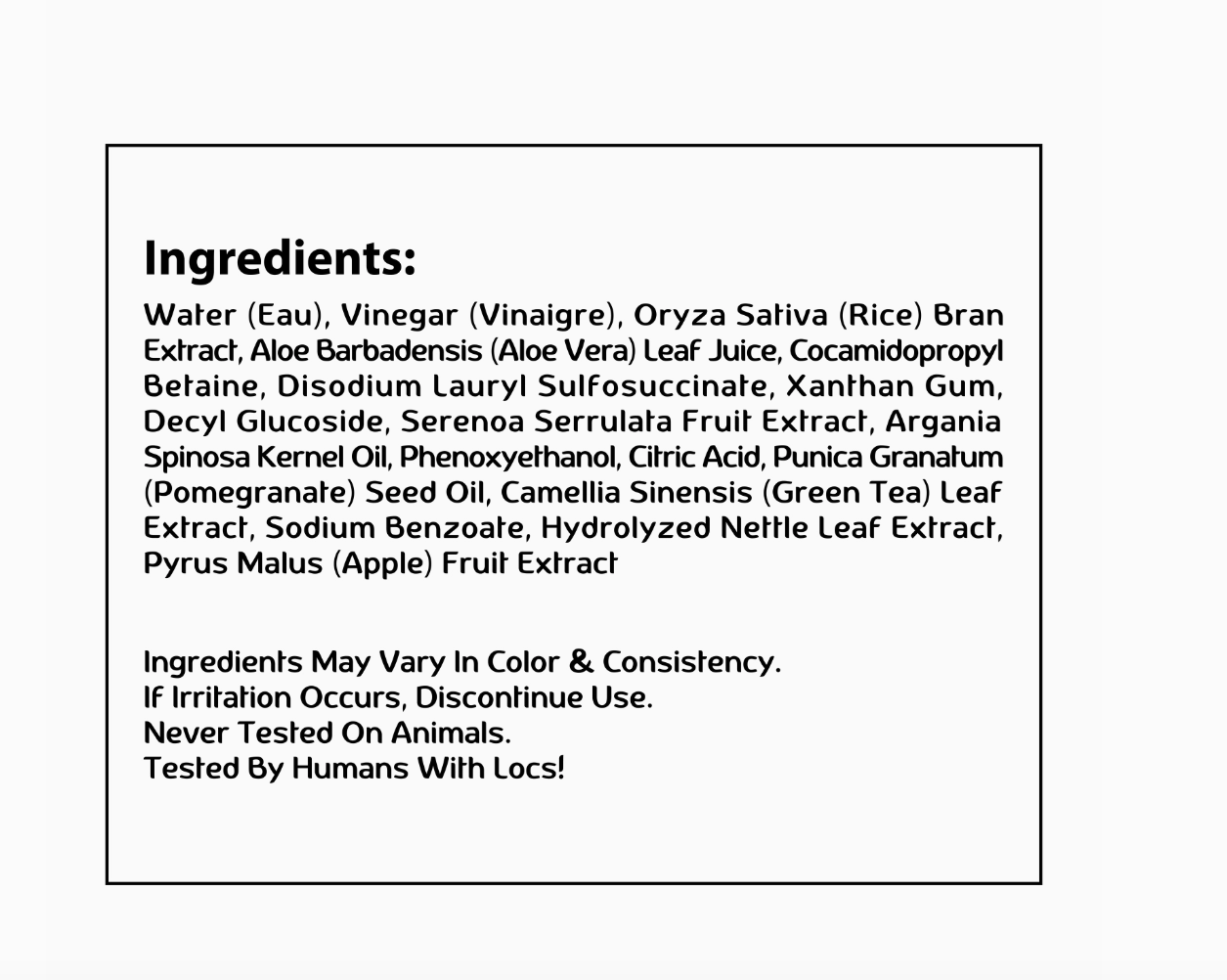 Made For Locs: Locs Vegan Apple Cider Vinegar Shampoo