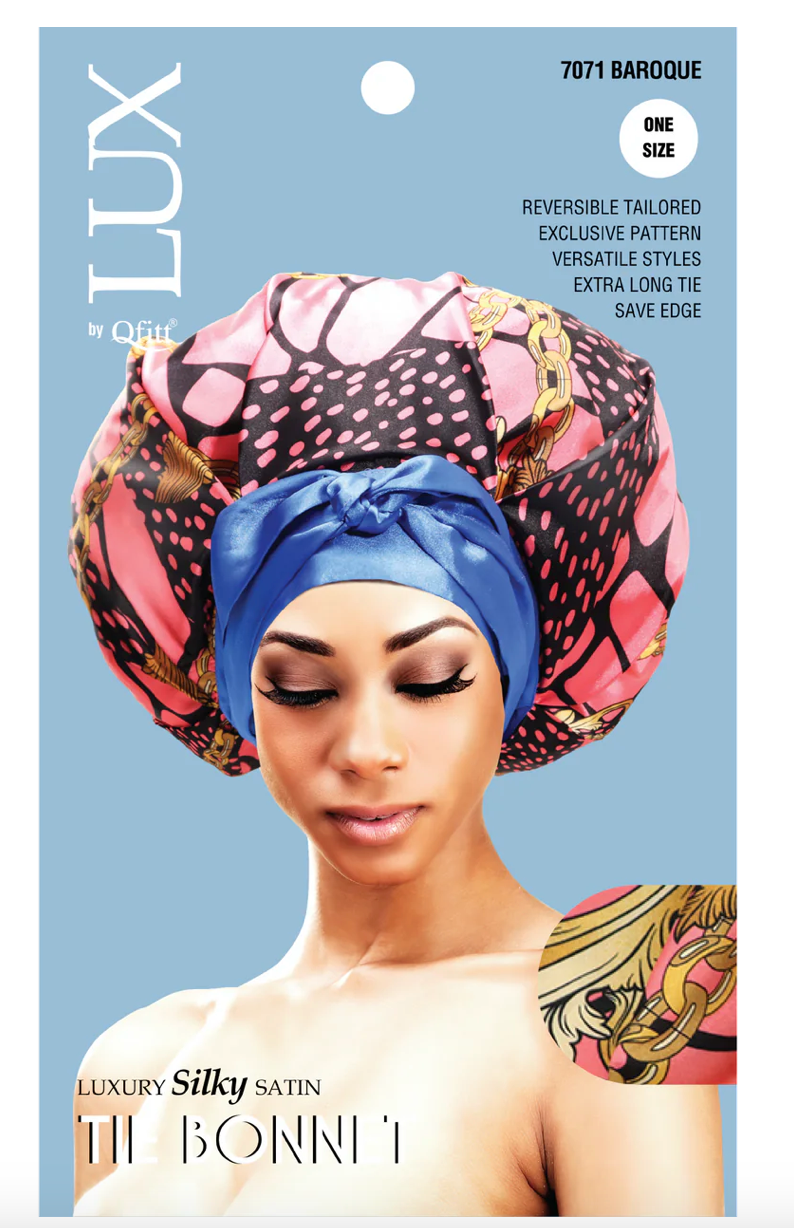 LUXURY SILKY SATIN TIE BONNET