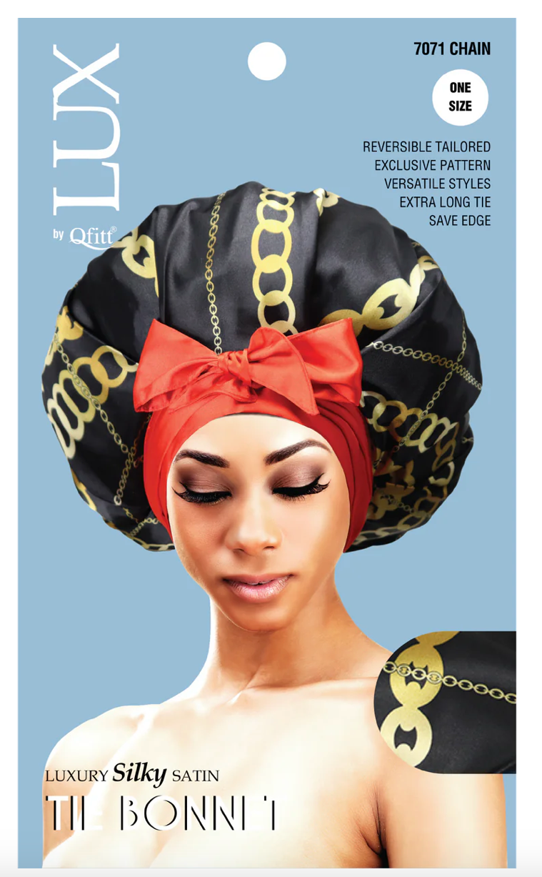 LUXURY SILKY SATIN TIE BONNET