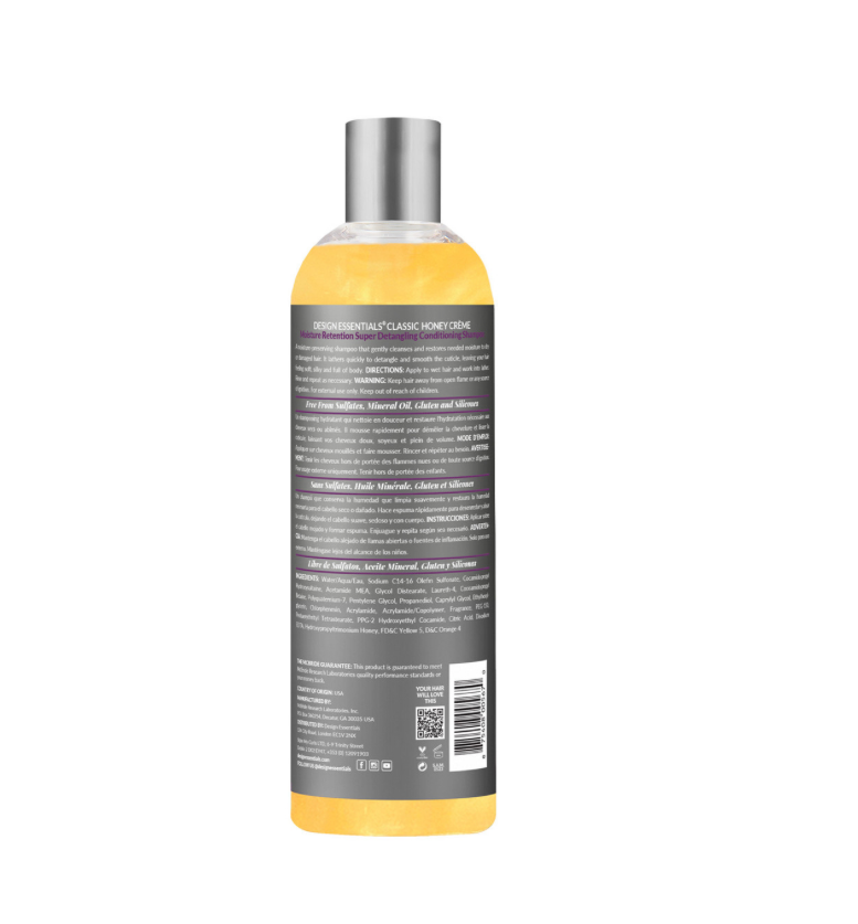 Design Essentials Honey Crème Moisture Retention Super Detangling Conditioning Shampoo