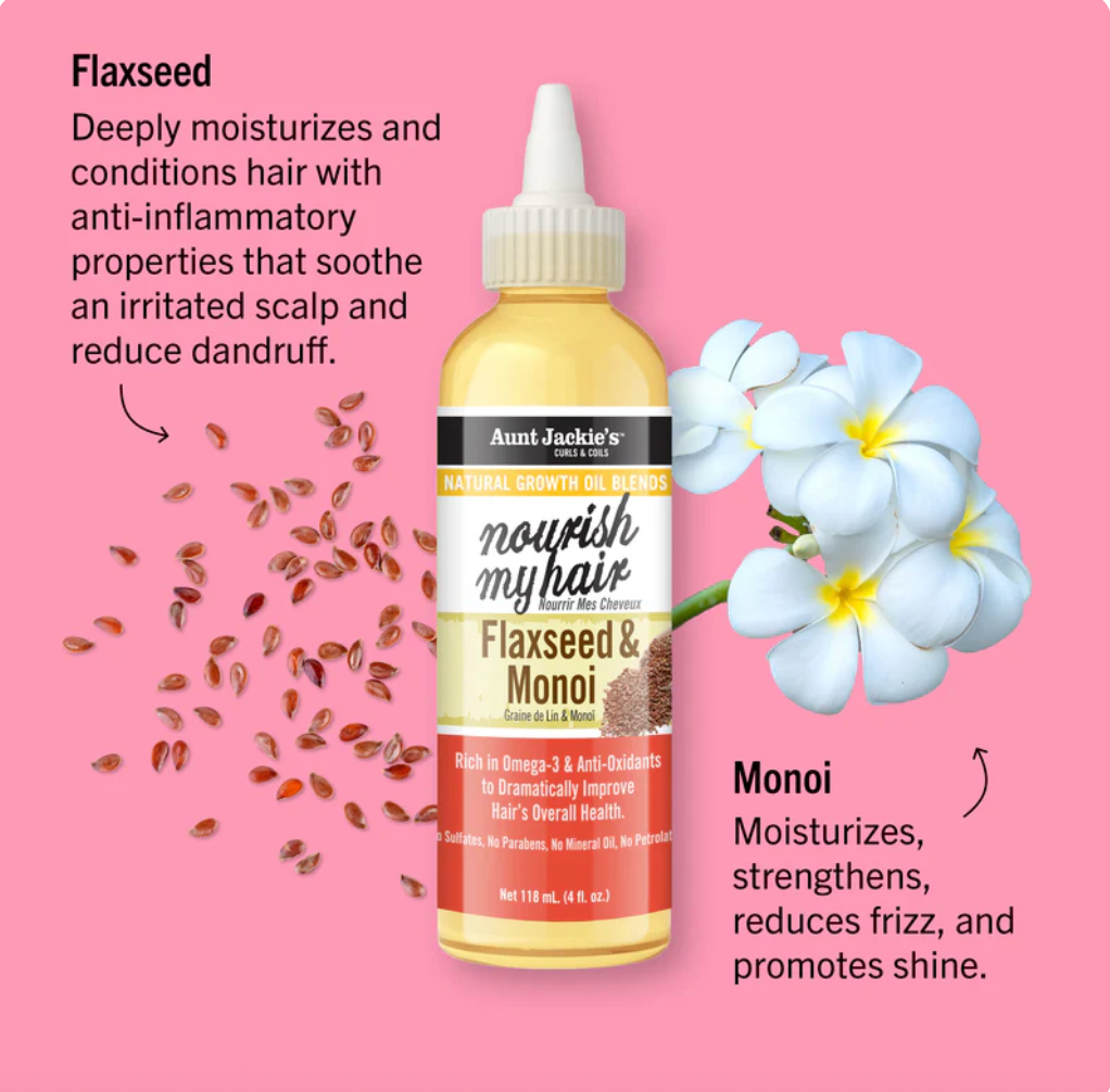 Aunt Jackie's Nourish My Hair Flaxseed & Monoi Natural Growth Oil Blend