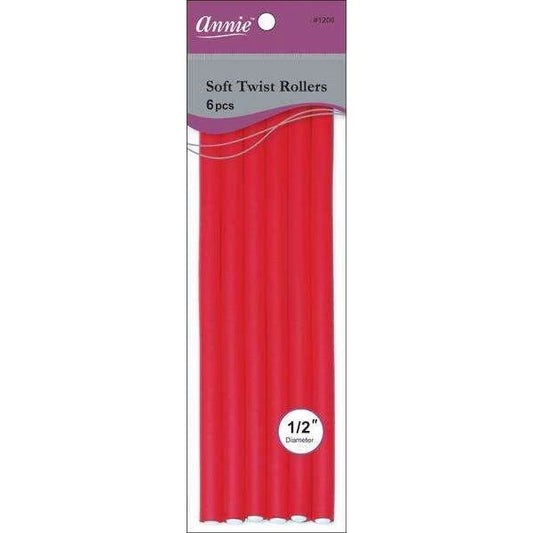 Annie Soft Twist Rollers (10" Red)