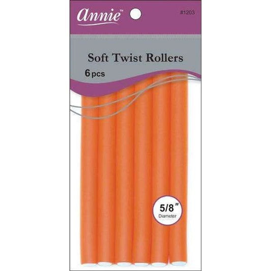 Annie Soft Twist Rollers (7" Orange)