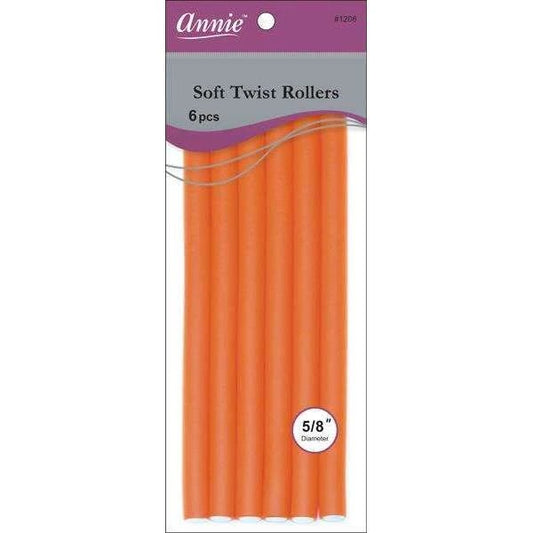 Annie Soft Twist Rollers (10" Orange)