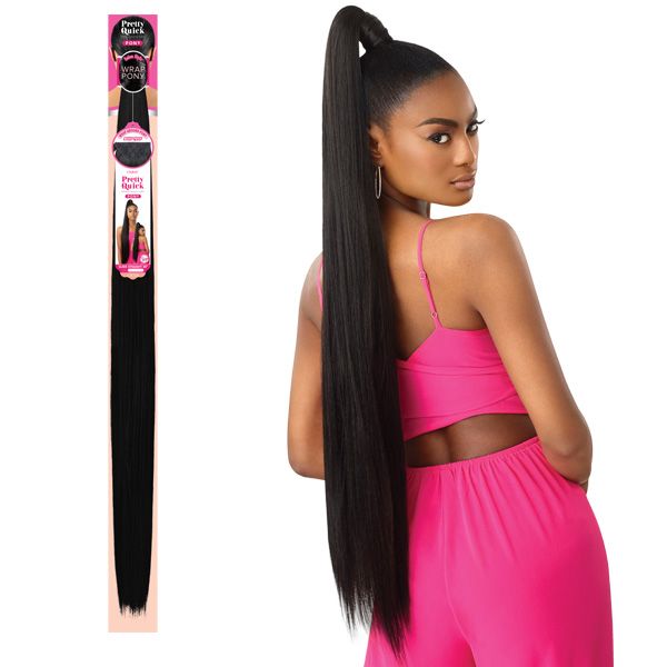 OUTRE SYNTHETIC PRETTY QUICK WRAP PONY- SLEEK STRAIGHT 36"