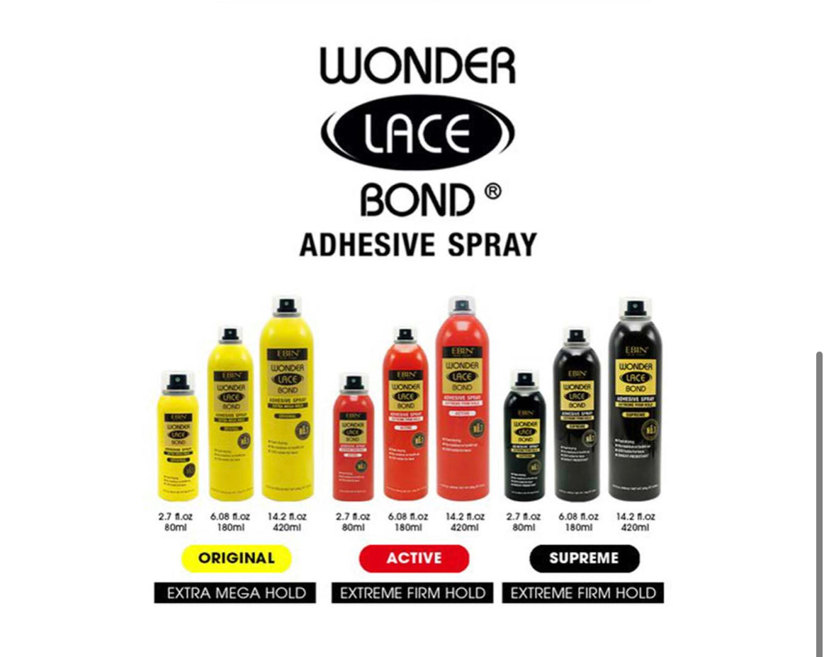 EBIN WONDER LACE BOND ADHESIVE SPRAY- EXTREME FIRM HOLD ACTIVE – Elegant  Boutique Beauty Supply