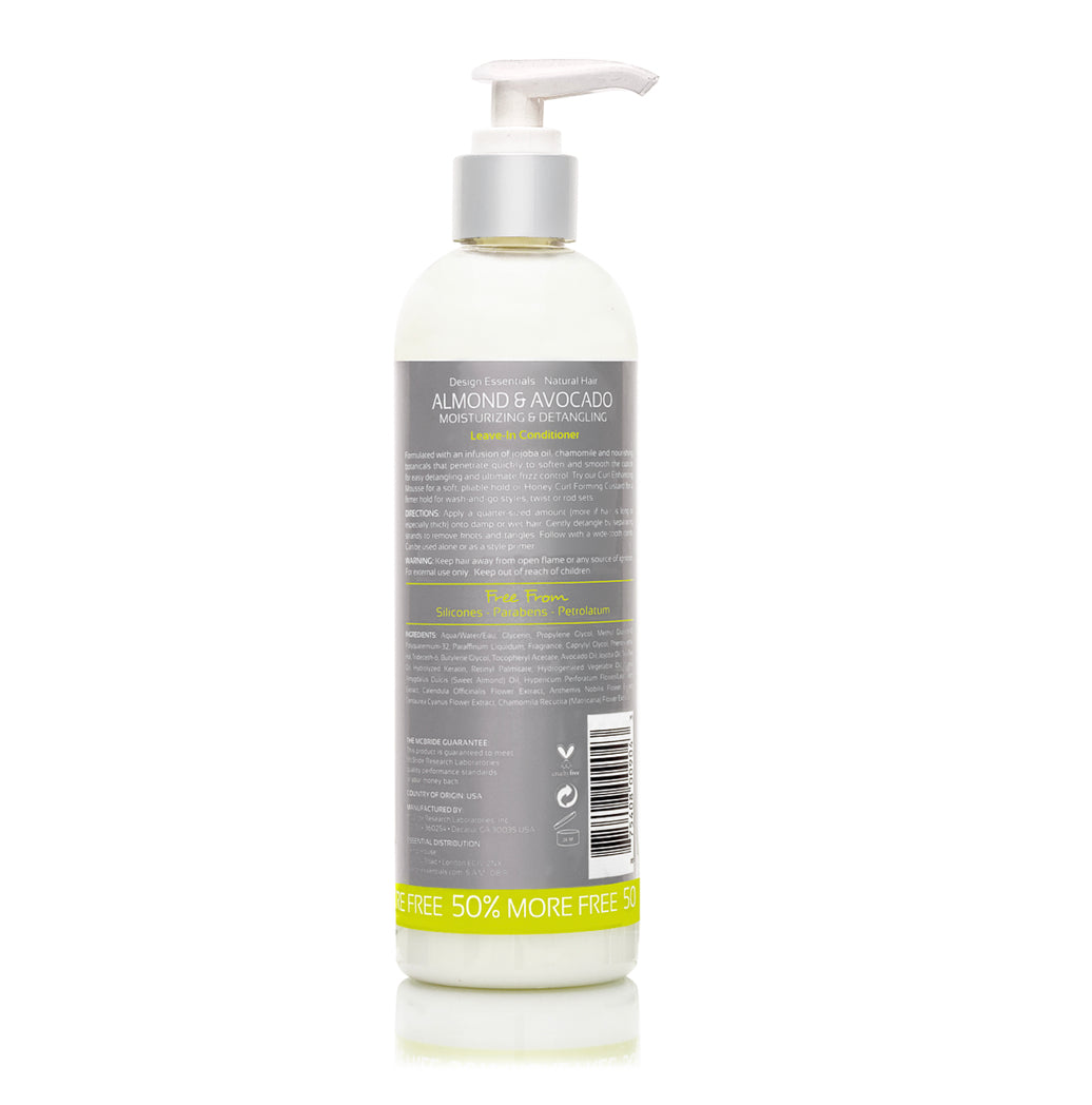 DESIGN ESSENTIALS ALMOND & AVOCADO DETANGLING LEAVE-IN CONDITIONER