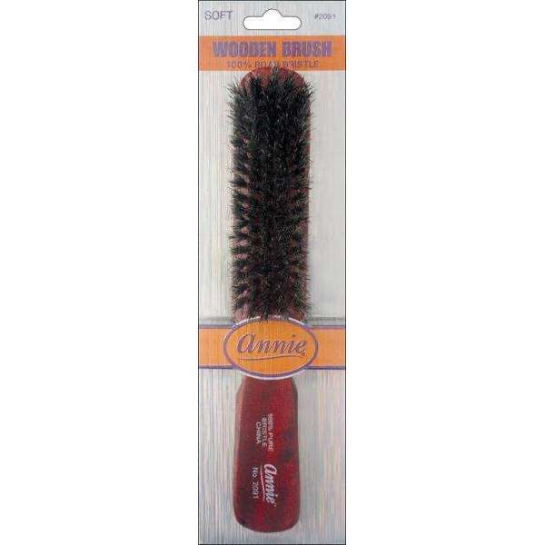 ANNIE SOFT WOODEN 100% BOAR BRISTLE BRUSH
