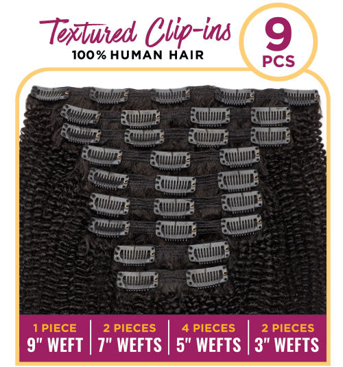 Sensationnel Curls Kinks & Co. Clip-In Extensions (4c Clique Human Hair)