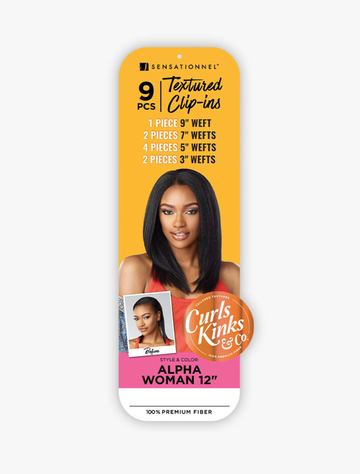 Sensationnel Curls Kinks & Co. Clip-In Extensions (Alpha Woman 12" Premium Fiber)