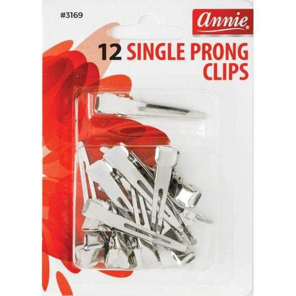 ANNIE SINGLE PRONG CLIPS- 12CT - Elegant Boutique Beauty Supply