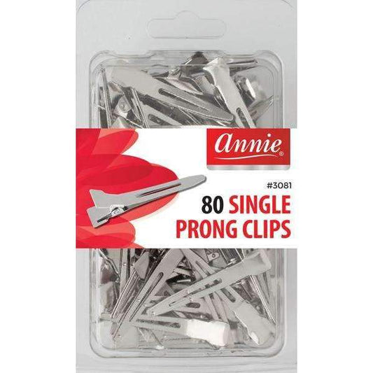 ANNIE SINGLE PRONG CLIPS- 80CT - Elegant Boutique Beauty Supply